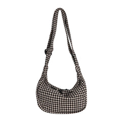 Retro Plaid Crossbody Bag Street Shoulder Bag for Women