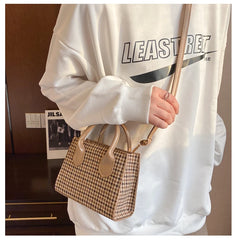 Plaid Pattern Women Messenger Bag Small Tote Shoulder Bags Clutch Purse Handbags