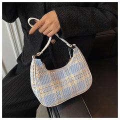 Plaid Women's Hobo Underarm Bag Small Shoulder Bags Mini Tote Purse Handbag