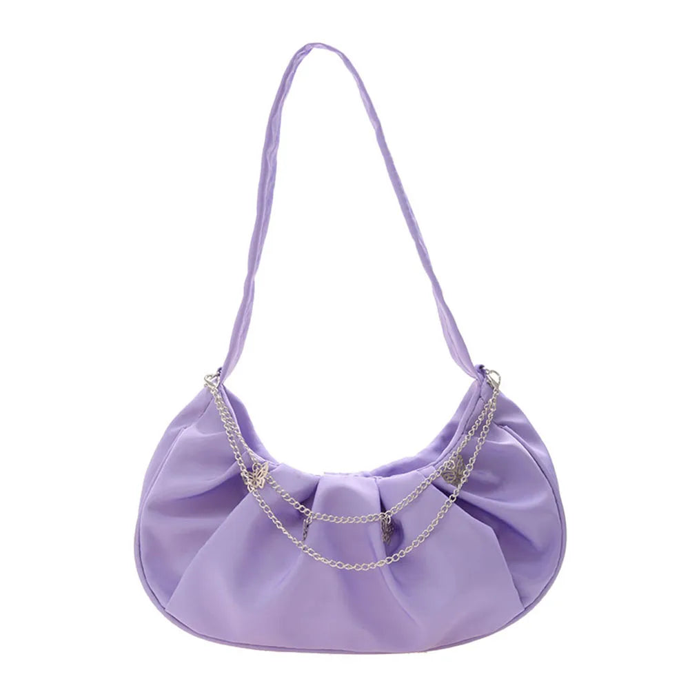 Vintage Butterfly Chain Shoulder Bags Women Nylon Cloud Handbags