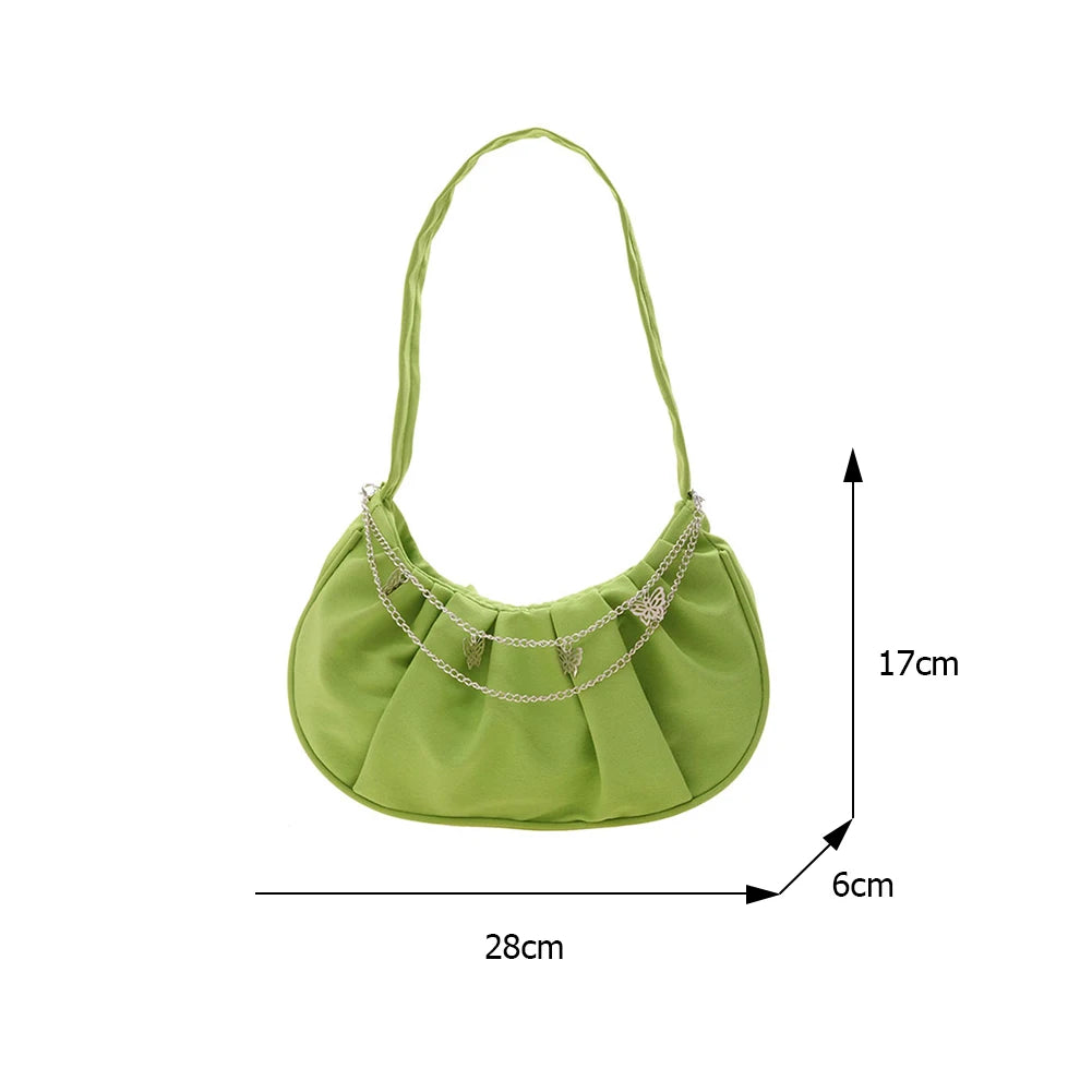 Vintage Butterfly Chain Shoulder Bags Women Nylon Cloud Handbags