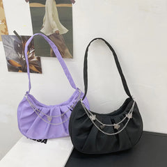 Vintage Butterfly Chain Shoulder Bags Women Nylon Cloud Handbags