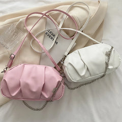 Retro Pleated Cloud PU Leather Women Shoulder Messenger Bags