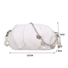 Retro Pleated Cloud PU Leather Women Shoulder Messenger Bags