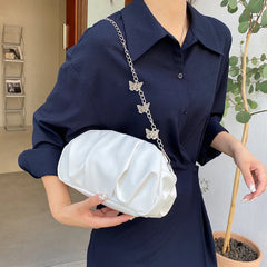 Retro Pleated Cloud PU Leather Women Shoulder Messenger Bags