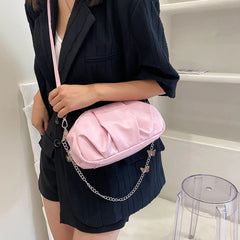 Retro Pleated Cloud PU Leather Women Shoulder Messenger Bags