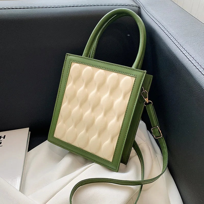 Retro Solid Spring Stitching Crossbody Small Women Bag
