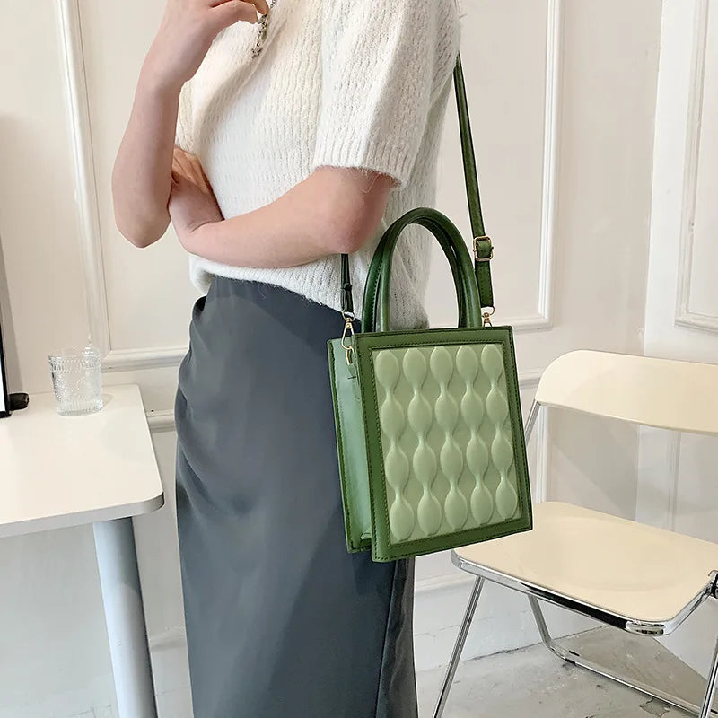 Retro Solid Spring Stitching Crossbody Small Women Bag