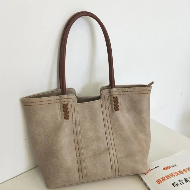 Retro Style Women Tote Large Capacity Shoulder Bags for Shopping Traveling