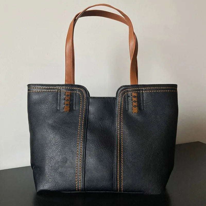 Retro Style Women Tote Large Capacity Shoulder Bags for Shopping Traveling