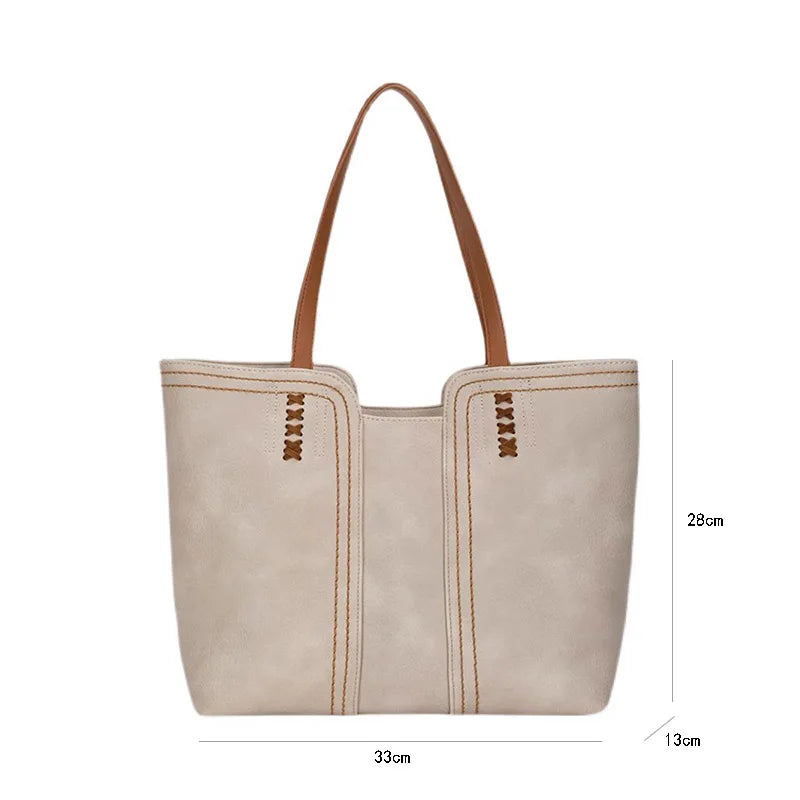 Retro Style Women Tote Large Capacity Shoulder Bags for Shopping Traveling