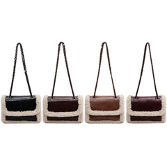 Retro Crossbody Bag Fleece Flap Shoulder Satchel