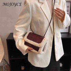 Retro Faux Suede Messenger Handbag Street Satchel for Lady Girl