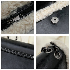 Retro Faux Suede Handbag Shoulder Bag Vintage Street Satchel