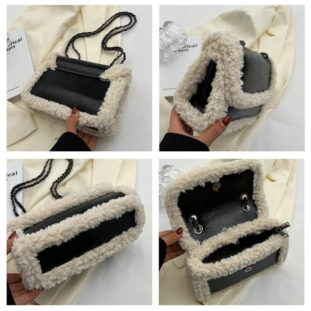 Retro Faux Suede Handbag Shoulder Bag Vintage Street Satchel