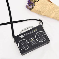 Retro Radio Box Shoulder Bag Crossbody Purse