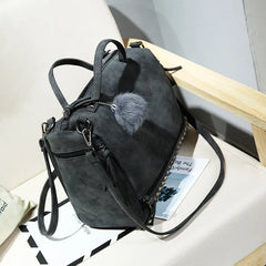 Retro Rivet Matte PU Leather Boston Shoulder Crossbody Bag