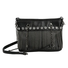 Retro Rivet Women Handbags Rock Style Tassel Crossbody Bags Chain