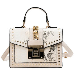 Retro Serpentine Chain Crossbody Bag for Women Square Handbag