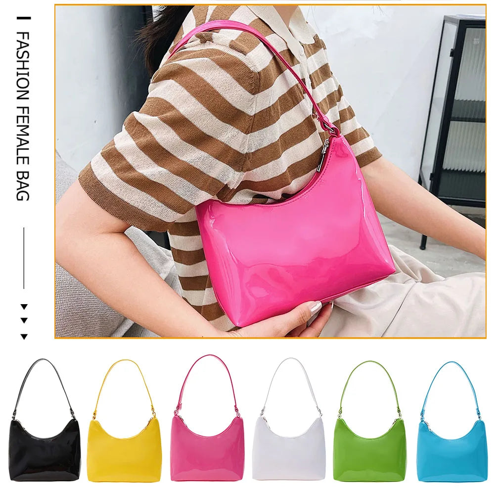 Retro Shopper Bag Patent Leather Designer Bags Lady Shoulder Bags for Women