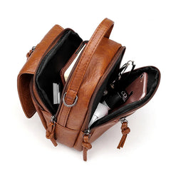 Retro Shoulder Bag for Women Soft PU Leather Crossbody Bag Big Capacity