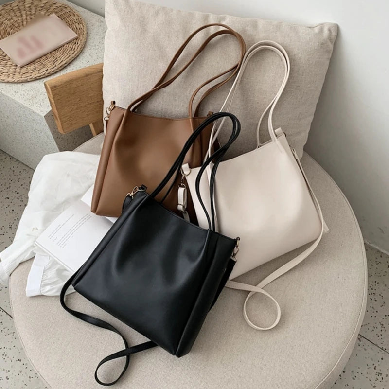 Retro Shoulder Bag PU Leather Crossbody Bags Tote Handbag for Women Girls