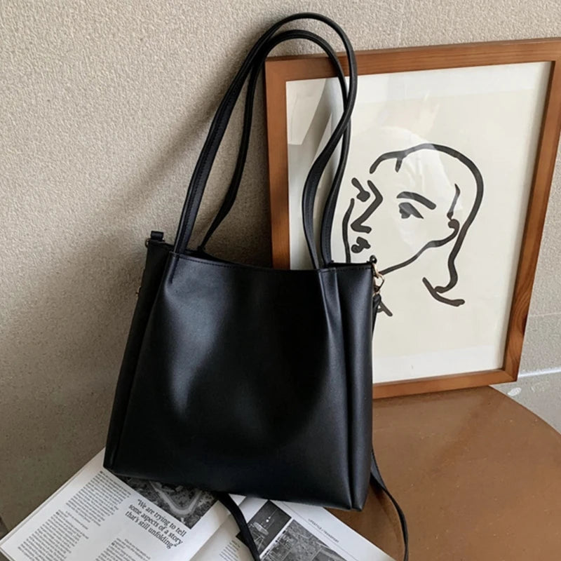 Retro Shoulder Bag PU Leather Crossbody Bags Tote Handbag for Women Girls