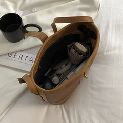 Retro Shoulder Bag Casual Bucket Crossbody Bags Solid Ladies Messenger Bag