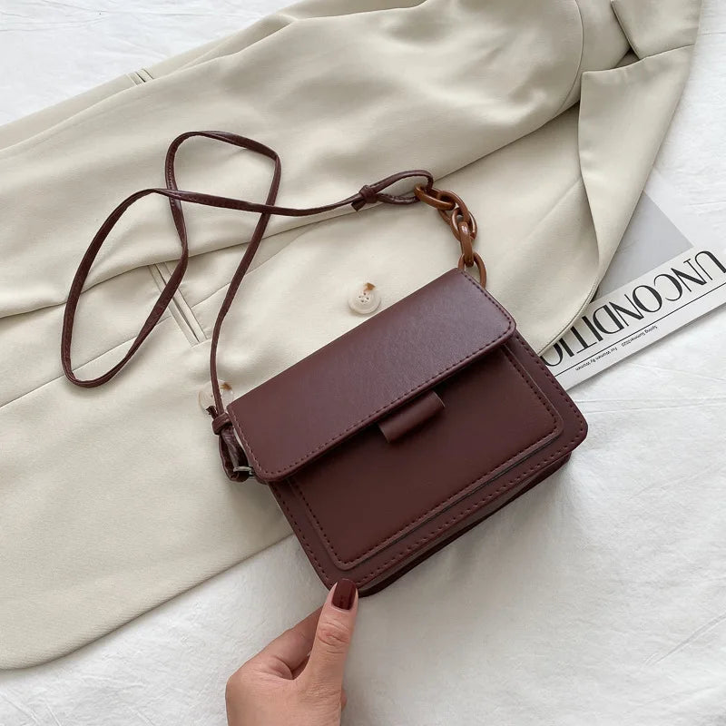 Retro PU Leather Shoulder Bag Crossbody Satchel Mini Bag
