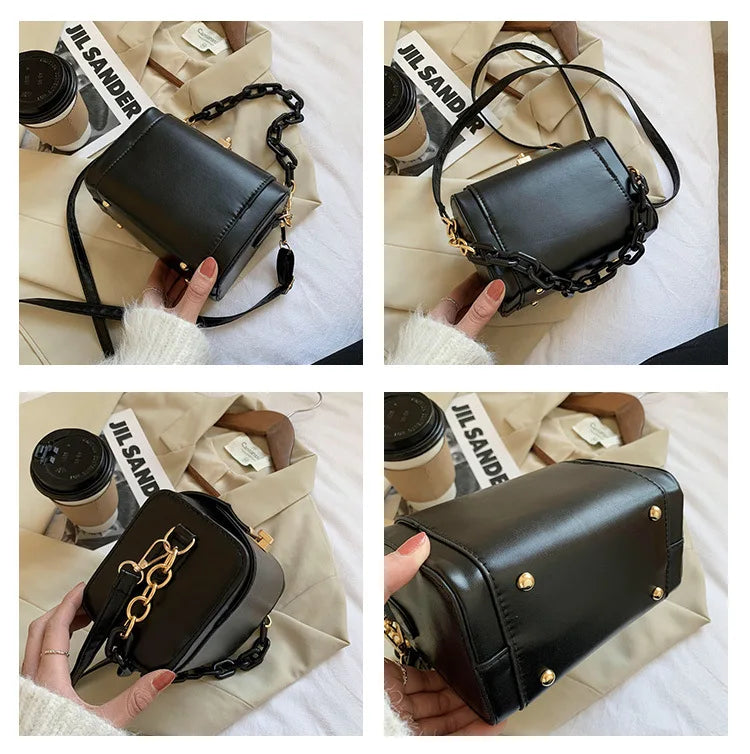 Small Box Bag Pu Leather Crossbody Bag Women's Handbags Lady Shoulder Bags