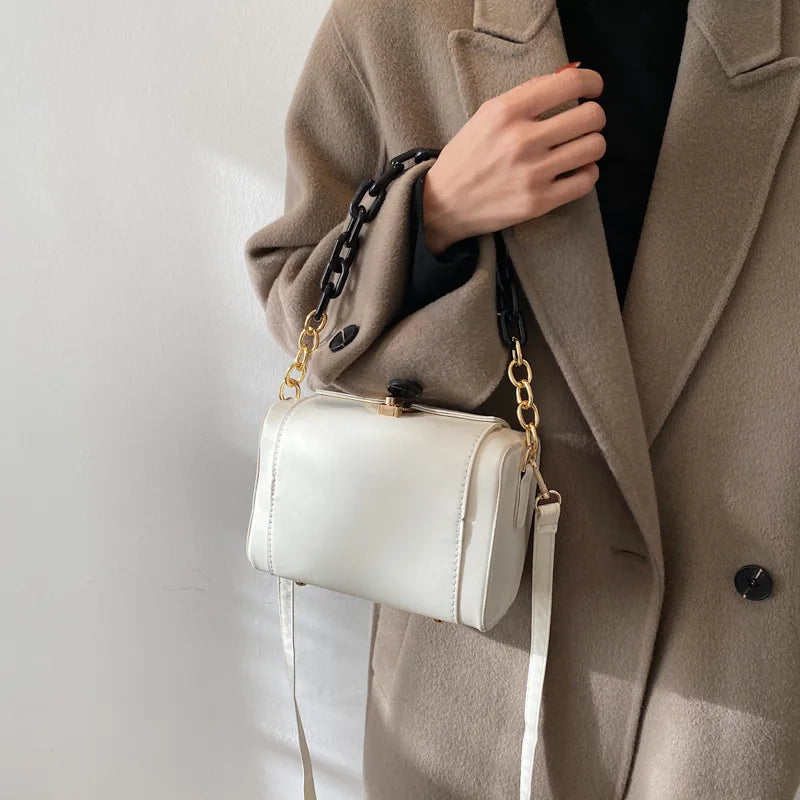 Small Box Bag Pu Leather Crossbody Bag Women's Handbags Lady Shoulder Bags