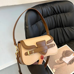 Retro Small PU Leather Flap Crossbody Bag for Women Totes Handbag