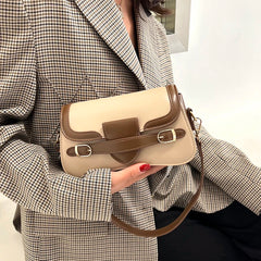 Retro Small PU Leather Flap Crossbody Bag for Women Totes Handbag