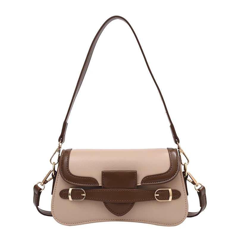 Retro Small PU Leather Flap Crossbody Bag for Women Totes Handbag