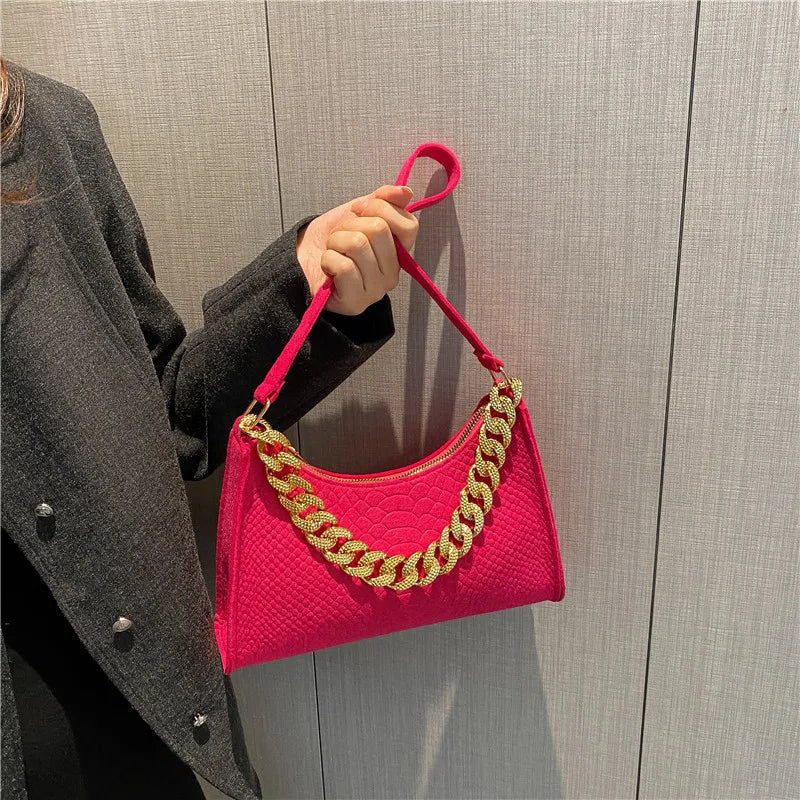 Retro Solid Bag Women's Casual Shoulder Bag