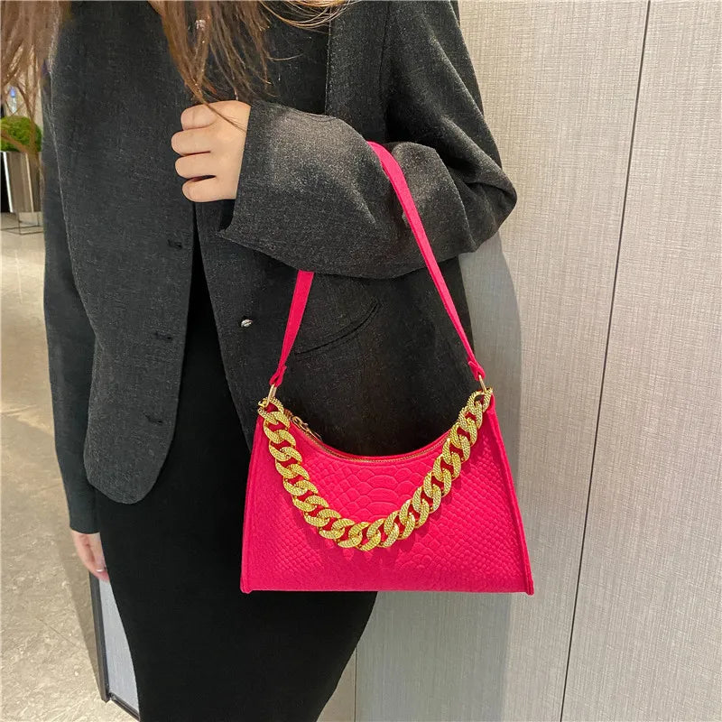 Retro Solid Bag Women's Casual Shoulder Bag