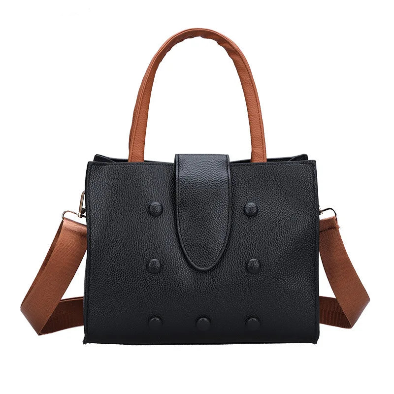 Retro Solid Crossbody Handbag Totes Women Casual PU Leather Shoulder Purse
