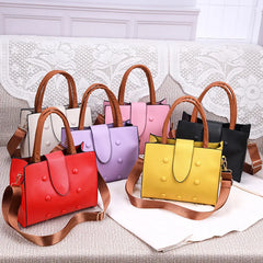 Retro Solid Crossbody Handbag Totes Women Casual PU Leather Shoulder Purse
