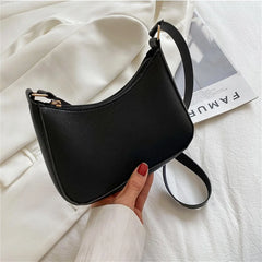 Retro Solid Handbag Pu Leather Shoulder Underarm Bag Casual Ladies Handbags