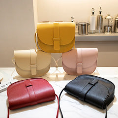 Retro Leather Women's Shopping Bag Handbags Shoulder Saddle Bag