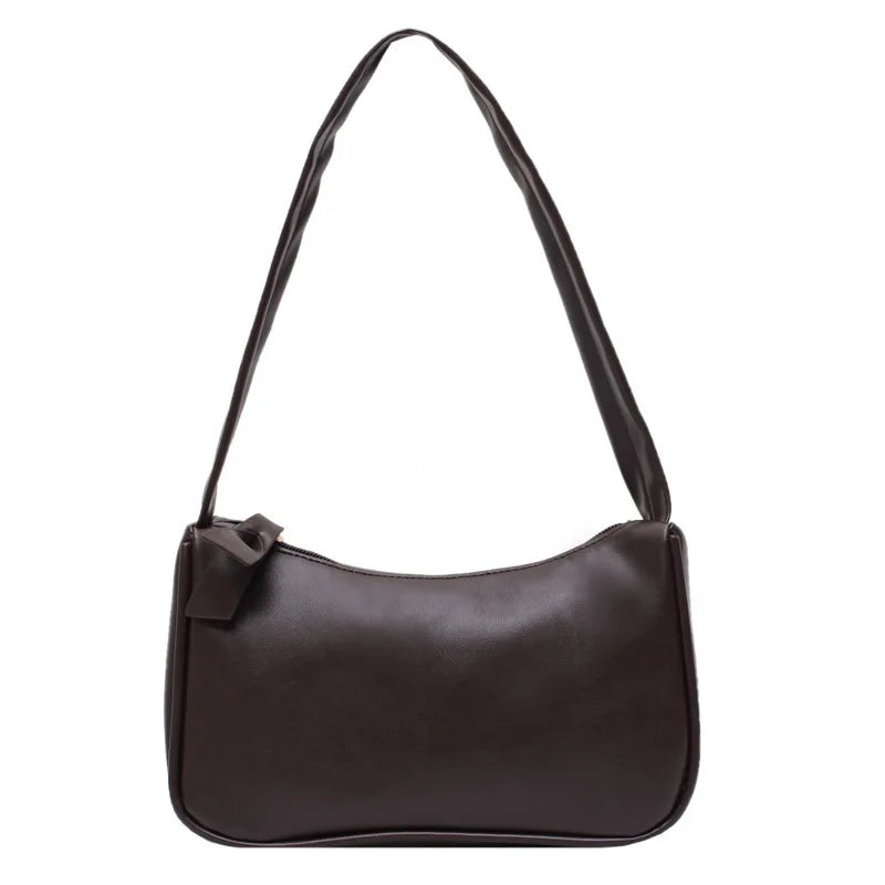 Retro Solid Totes Bag Women's Handbag PU Leather Shoulder Underarm Bag
