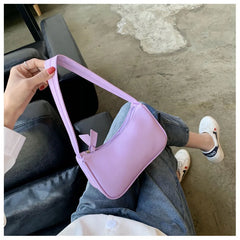 Retro Solid Totes Bags Women's Handbags PU Leather Shoulder Underarm Bag