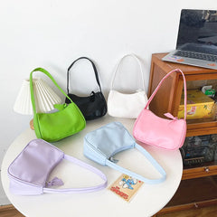 Retro Solid Totes Bags Women's Handbags PU Leather Shoulder Underarm Bag