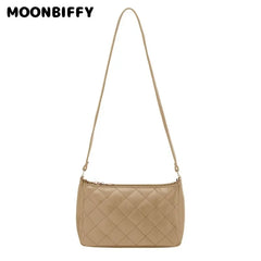 Retro Solid PU Leather Shoulder Bag for Women