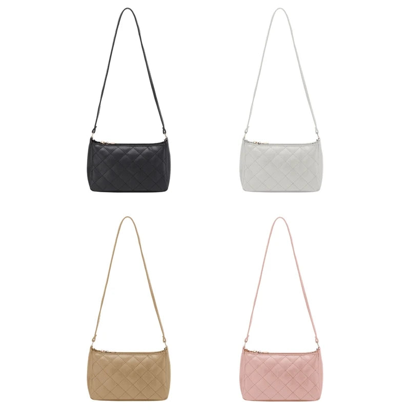 Retro Solid PU Leather Shoulder Bag for Women