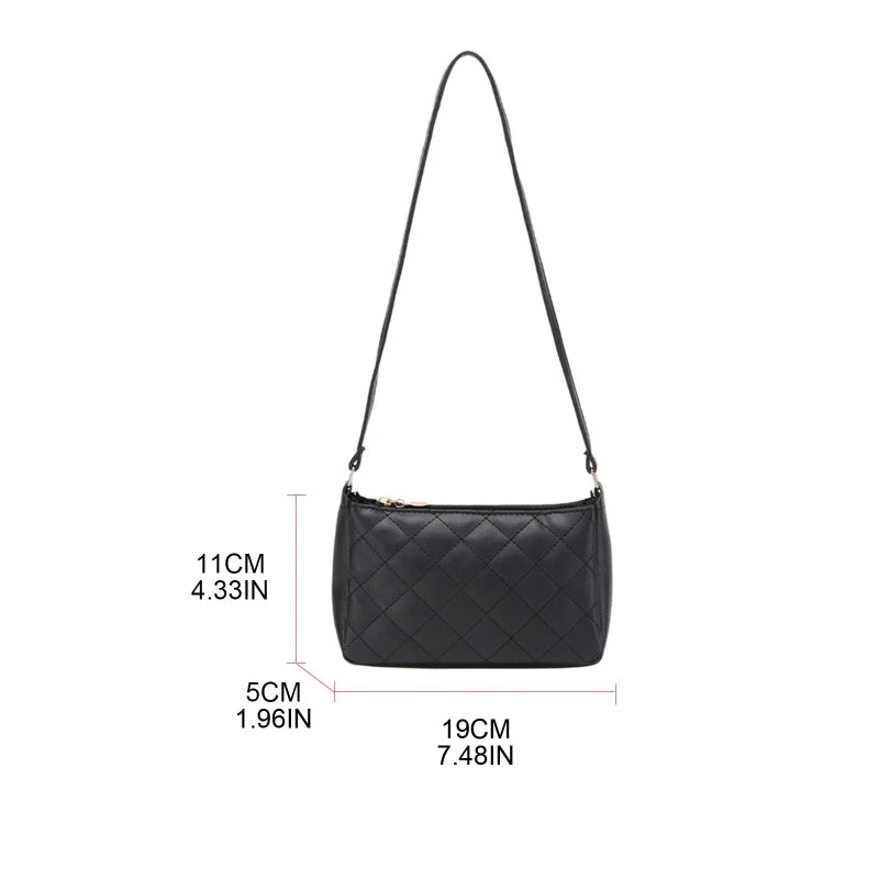 Retro Solid PU Leather Shoulder Bag for Women