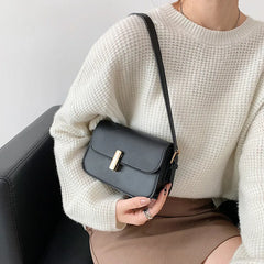 Retro Solid Women's Bag PU Leather Small Square Bag All-match Handbags