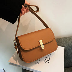 Retro Solid Women's Bag PU Leather Small Square Bag All-match Handbags
