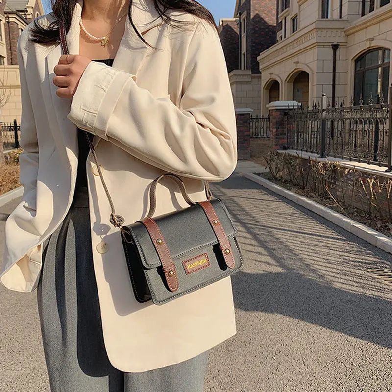 Retro Spring Handbags For Women Pu Leather Shoulder Bag