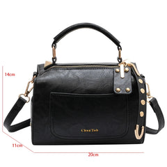 Retro Square Box Handbag Small Women Bag Crossbody Rivet Clutch Purse